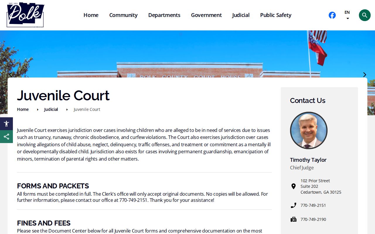 Polk County restricted case lookup and Juvenile Court access information