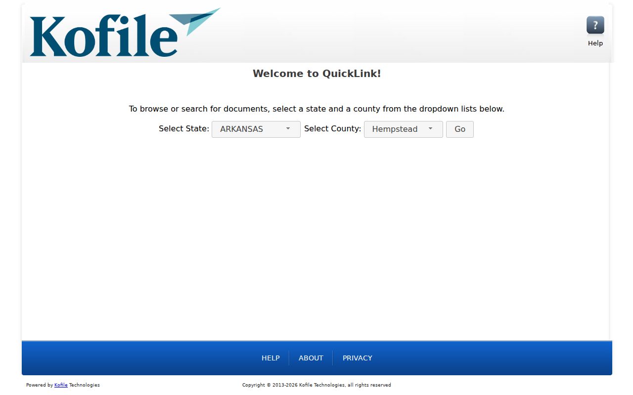 Kofile indexed records interface for Polk County land records rather than general civil dockets