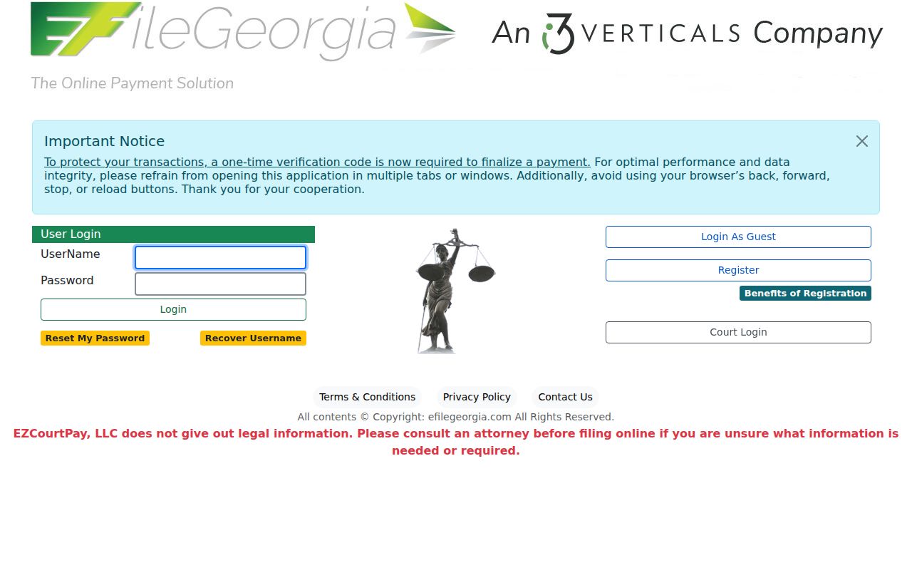eFileGeorgia login route linked for Polk County Magistrate civil filings