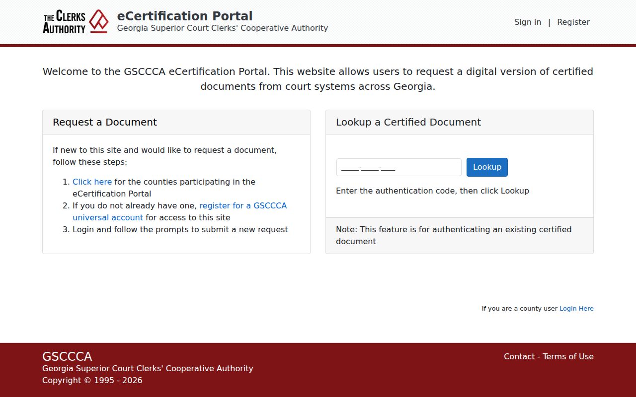 Polk County court record eCertification portal