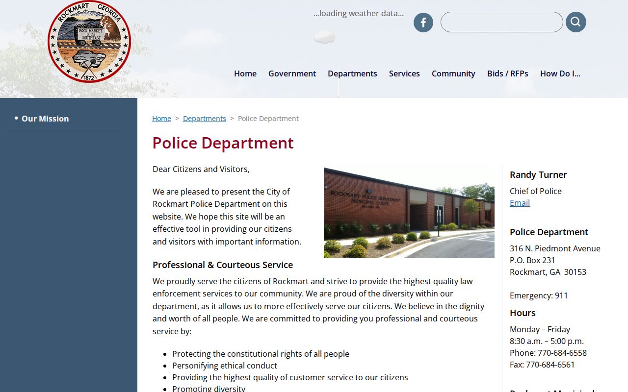 Rockmart court docket office and Municipal Court staff information