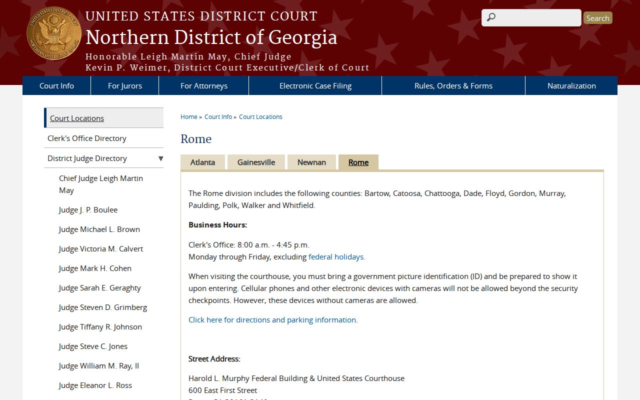 Polk County traffic court and Rome Division distinction
